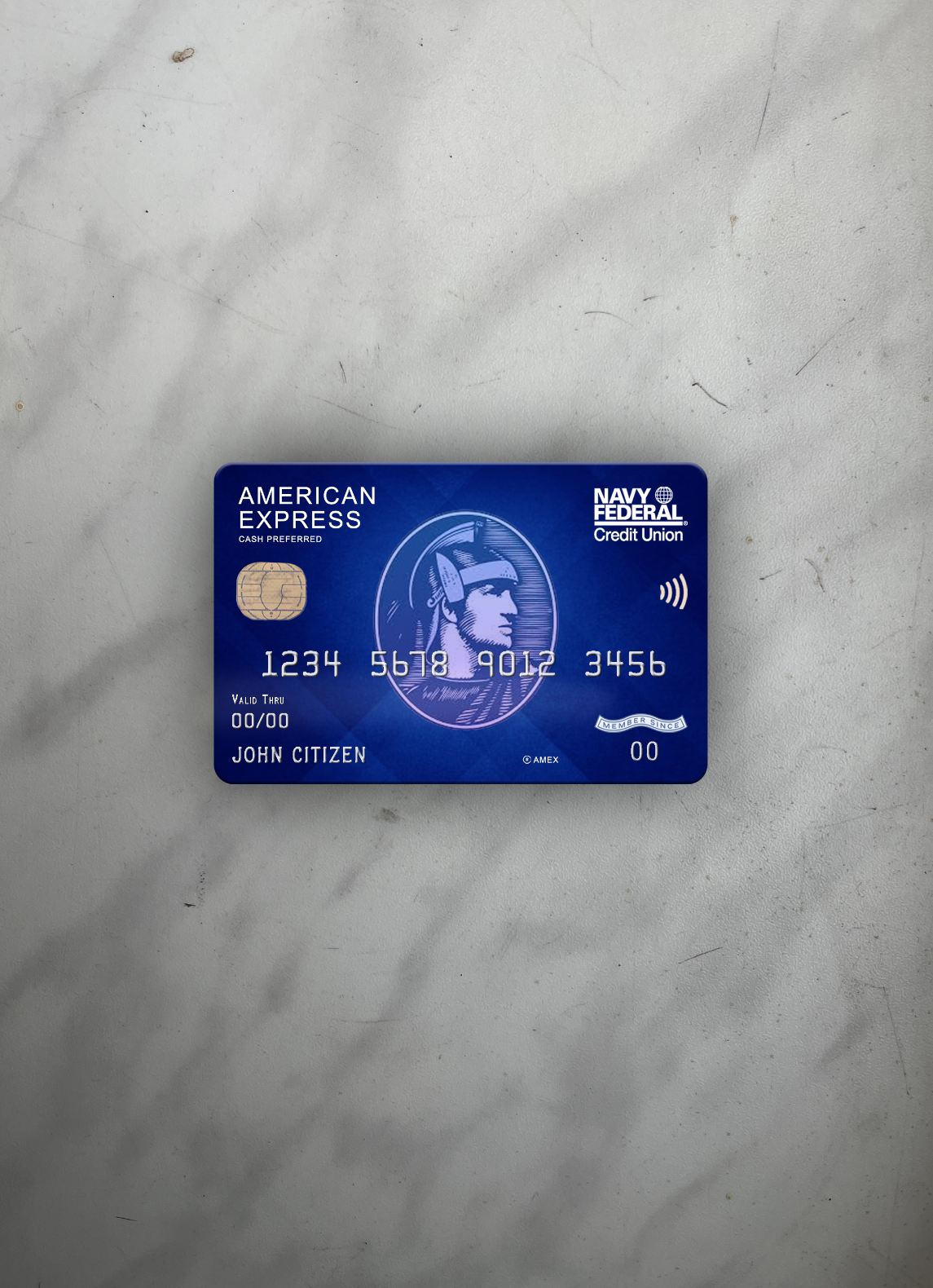 Download USA Navy Federal Union bank AMEX blue cash preferred photolook front Photoshop template